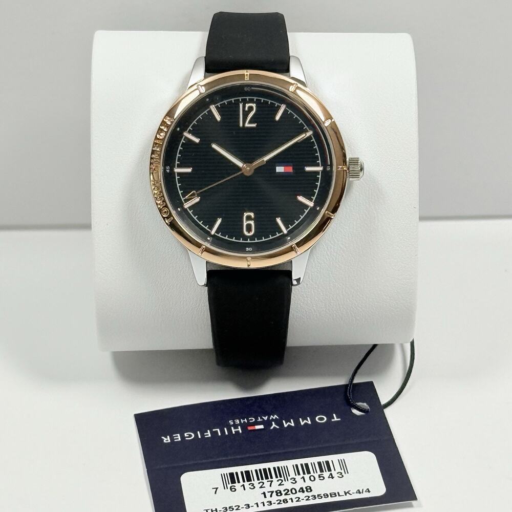 Tommy Hilfiger 1782048 Black Dial Black Silicone Strap 38mm Women’s Watch
